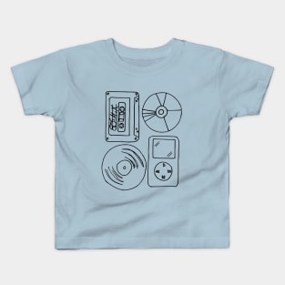 Old School Music Lover Cassette Tape Listening Device Kids T-Shirt